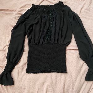 ARDEN B Black Mesh Topm Women